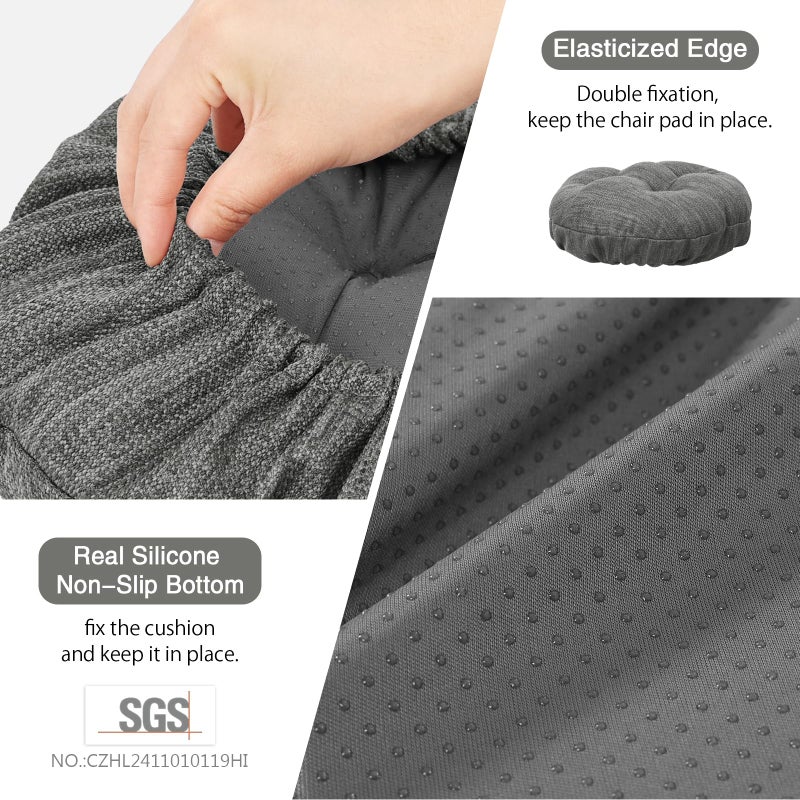 baibu Stool Covers Round, Super Soft Round Bar Stool Cushion Covers Seat Cushion - One Cushion Onlyï¼ˆGrey,15" (38cm) - Image 4